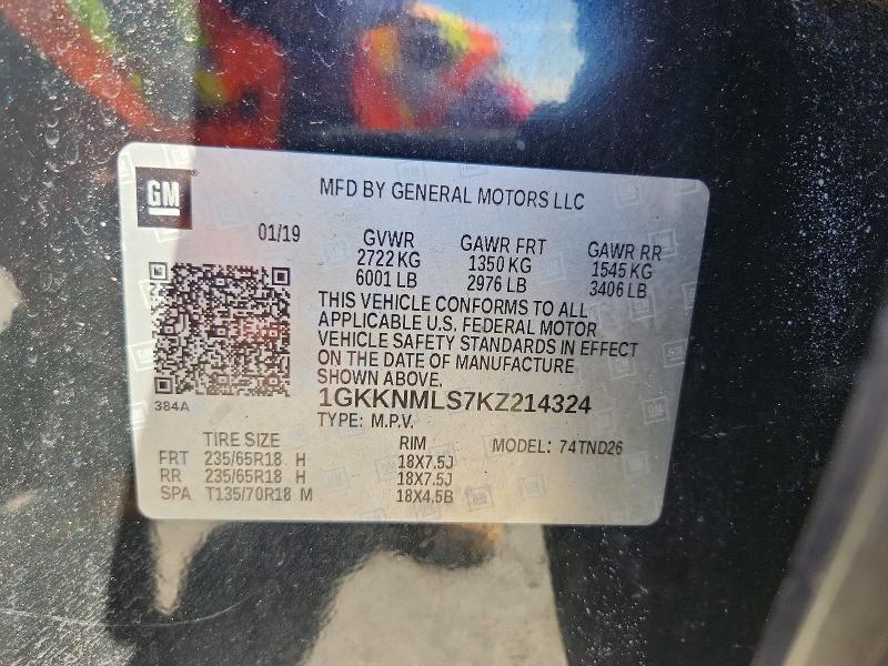 Aukcja sprzedaży 2019 Gmc Acadia, vin: 1GKKNMLS7KZ214324, numer aukcji: 68840546