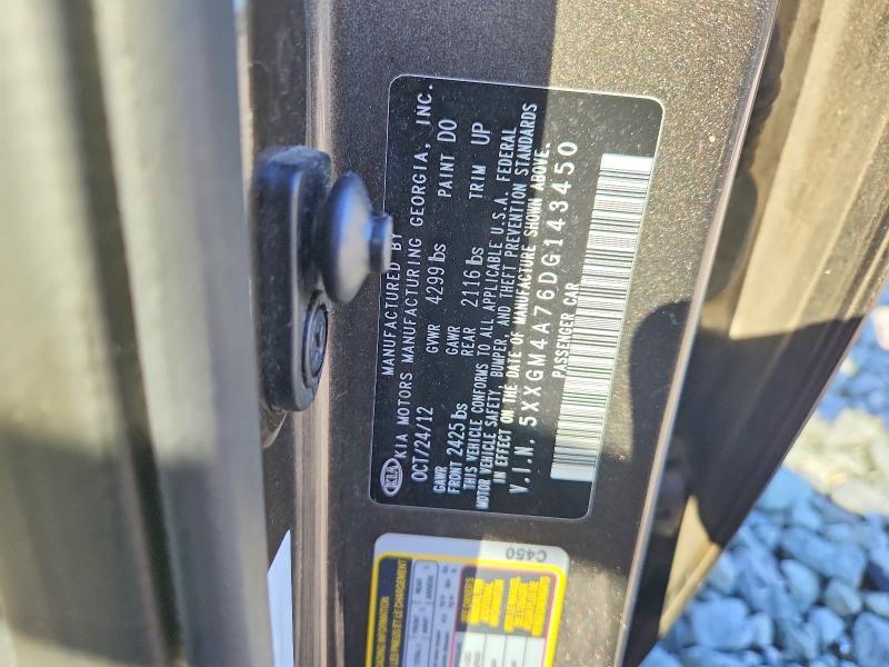 67957486 :رقم المزاد ، 5XXGM4A76DG143450 vin ، 2013 Kia Optima مزاد بيع