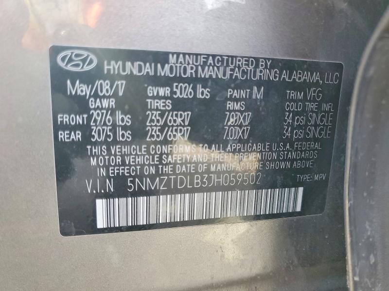 Продажа на аукционе авто 2018 Hyundai Santa Fe Sport, vin: 5NMZTDLB3JH059502, номер лота: 69133186
