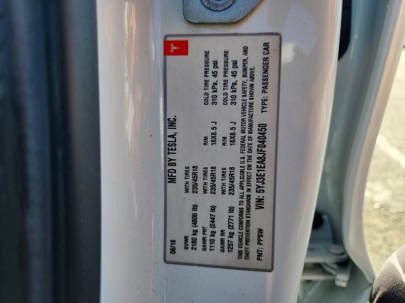 Продаж на аукціоні авто 2018 Tesla Model 3, vin: 5YJ3E1EA8JF040450, номер лоту: 69642876