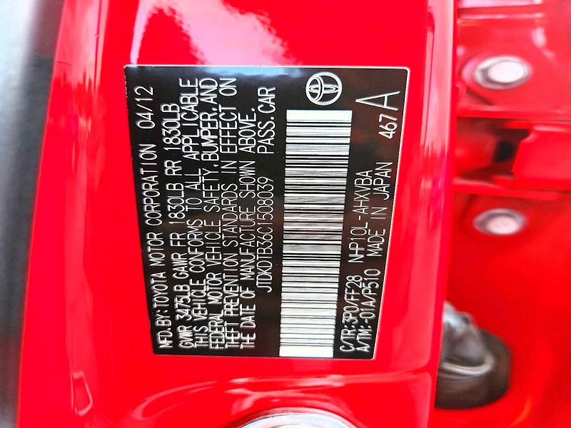 Aukcja sprzedaży 2012 Toyota Prius C, vin: JTDKDTB36C1508039, numer aukcji: 69848806
