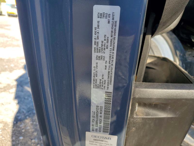 Aukcja sprzedaży 2021 Ram Promaster 3500, vin: 3C6MRVJG6ME541218, numer aukcji: 67938156