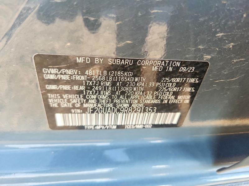 Aukcja sprzedaży 2024 Subaru Crosstrek, vin: JF2GUADC9R8291353, numer aukcji: 68748326