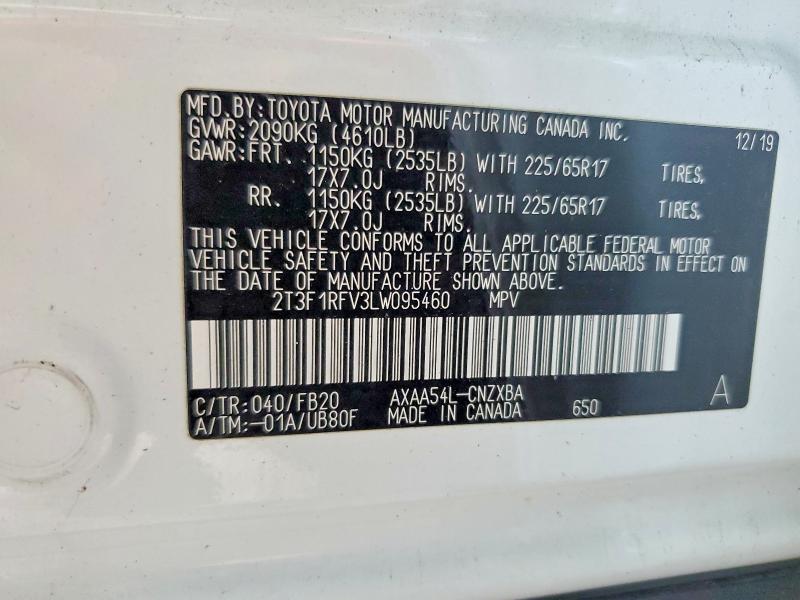 Продажа на аукционе авто 2020 Toyota Rav4, vin: 2T3F1RFV3LW095460, номер лота: 67401746