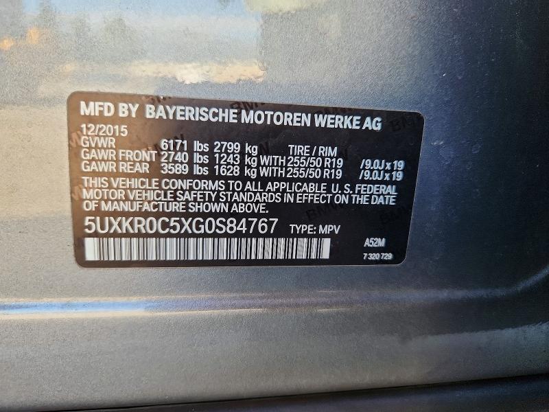 67929796 :رقم المزاد ، 5UXKR0C5XG0S84767 vin ، 2016 Bmw X5 مزاد بيع