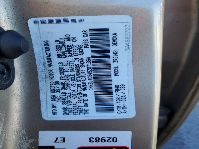 Продаж на аукціоні авто 2009 Toyota Corolla, vin: 1NXBU40E49Z071364, номер лоту: 69940866
