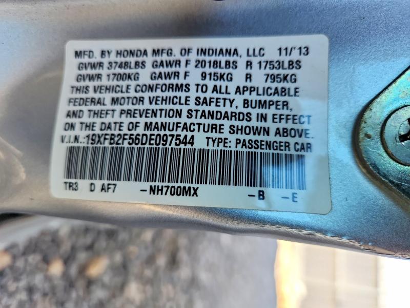 Aukcja sprzedaży 2013 Honda Civic, vin: 19XFB2F56DE097544, numer aukcji: 67742526