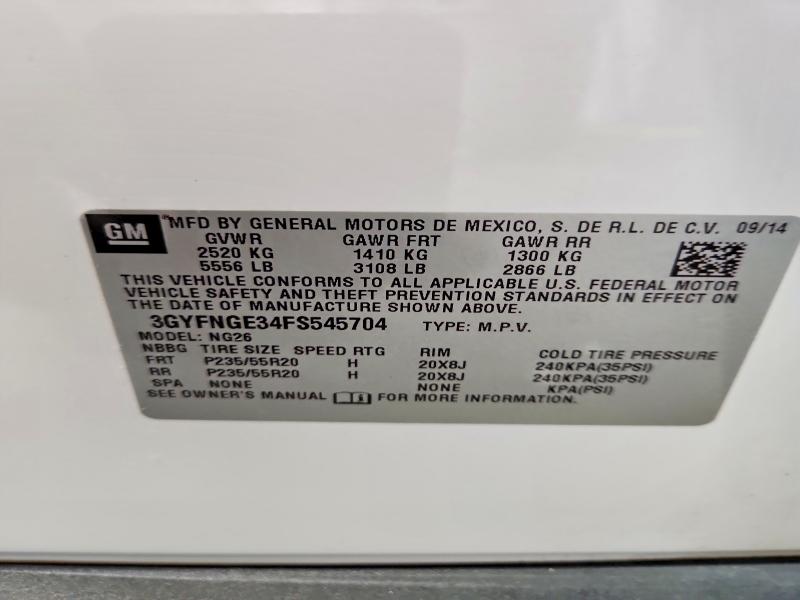 2015 Cadillac Srx მანქანა იყიდება აუქციონზე, vin: 3GYFNGE34FS545704, აუქციონის ნომერი: 66633676