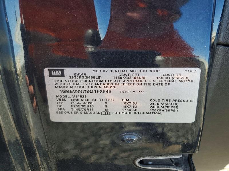 Aukcja sprzedaży 2008 Gmc Acadia, vin: 1GKEV33758J193645, numer aukcji: 67643836