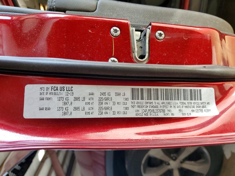 2020 Jeep Cherokee მანქანა იყიდება აუქციონზე, vin: 1C4PJMDX9LD576788, აუქციონის ნომერი: 67979056