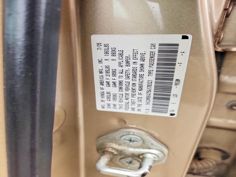 2005 Honda Accord მანქანა იყიდება აუქციონზე, vin: 1HGCM56475A178323, აუქციონის ნომერი: 70570806