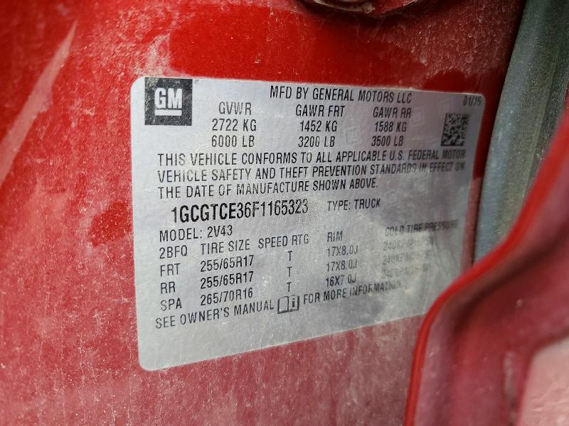 Aukcja sprzedaży 2015 Chevrolet Colorado, vin: 1GCGTCE36F1165323, numer aukcji: 70365356
