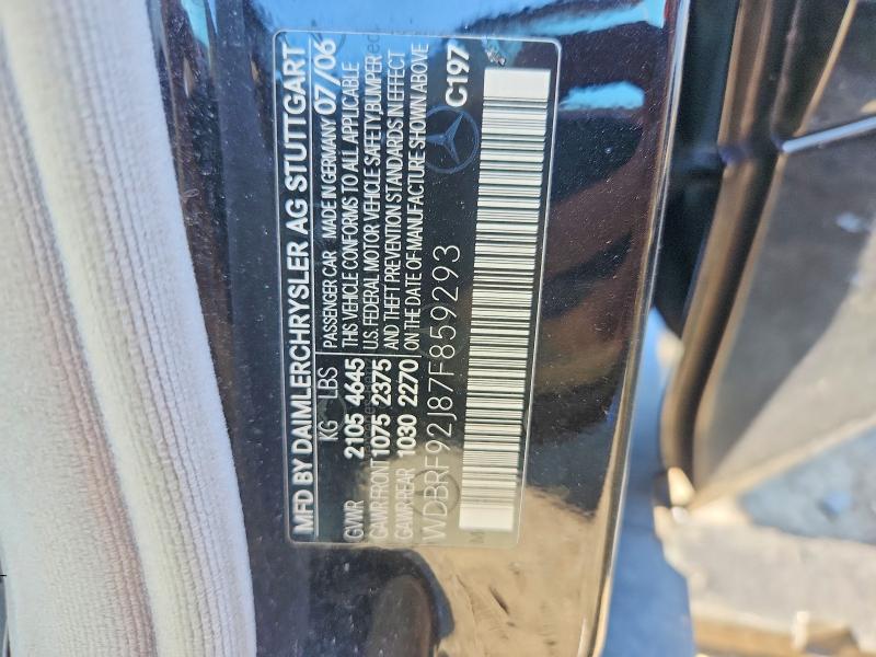 Aukcja sprzedaży 2007 Mercedes-benz C, vin: WDBRF92J87F859293, numer aukcji: 67954146