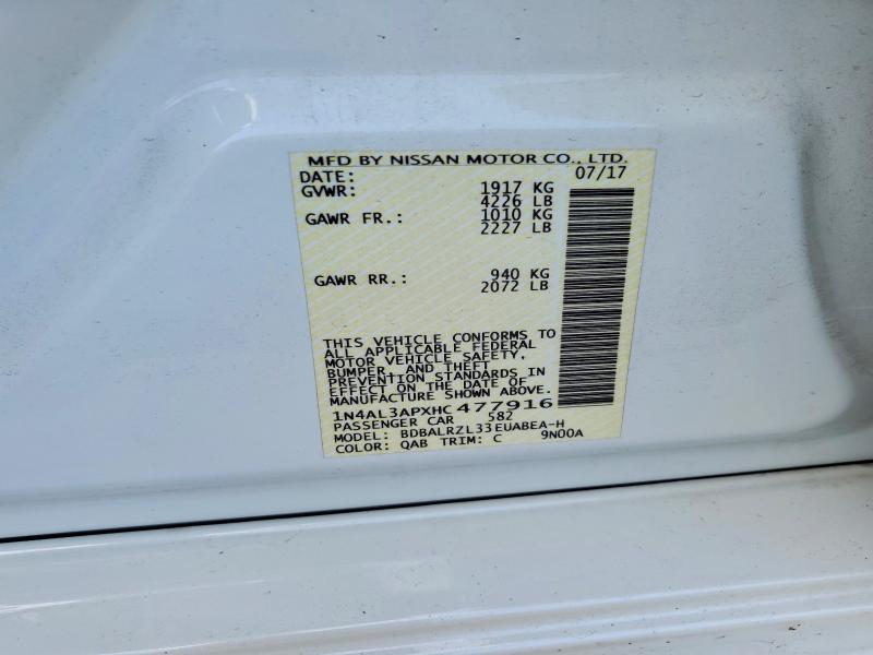Продажа на аукционе авто 2017 Nissan Altima, vin: 1N4AL3APXHC477916, номер лота: 68430346