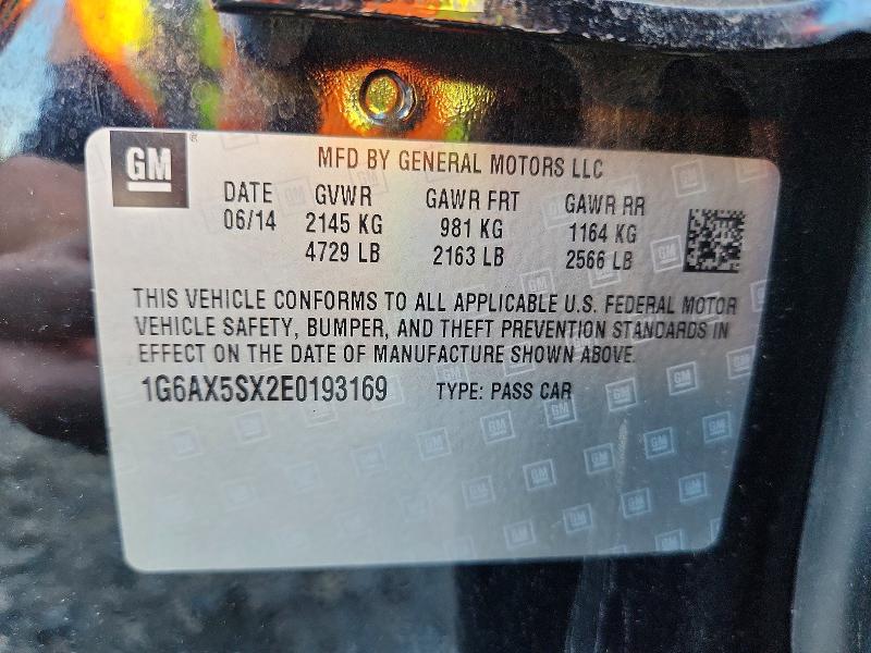 Aukcja sprzedaży 2014 Cadillac Cts, vin: 1G6AX5SX2E0193169, numer aukcji: 68714626