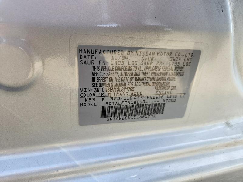 2025 Nissan Versa მანქანა იყიდება აუქციონზე, vin: 3N1CN8EV1SL821795, აუქციონის ნომერი: 67897146