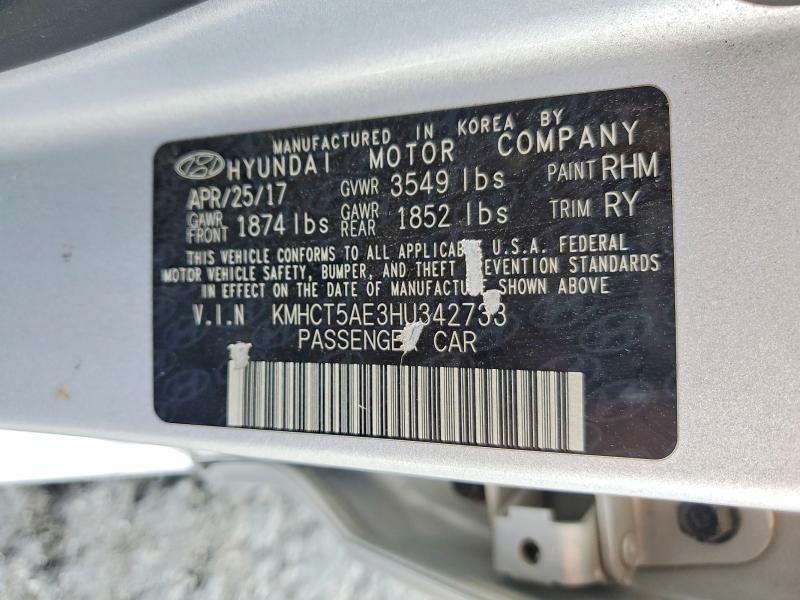 Продажа на аукционе авто 2017 Hyundai Accent, vin: KMHCT5AE3HU342733, номер лота: 70917226