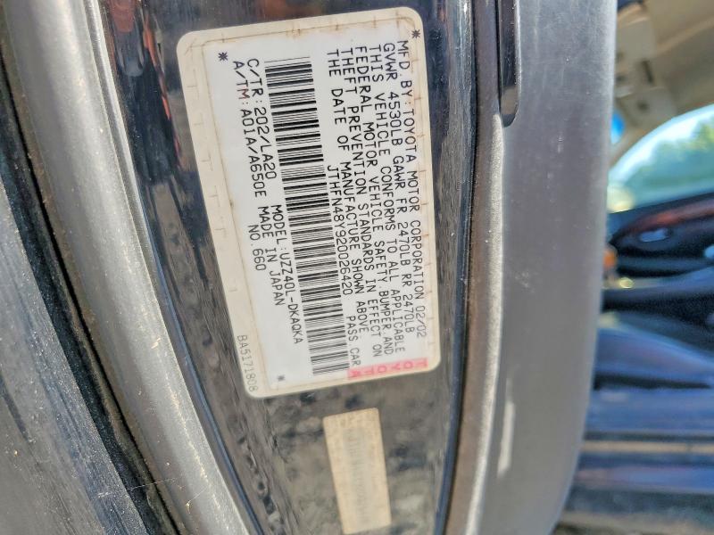 Aukcja sprzedaży 2002 Lexus Sc, vin: JTHFN48Y920026420, numer aukcji: 67621176