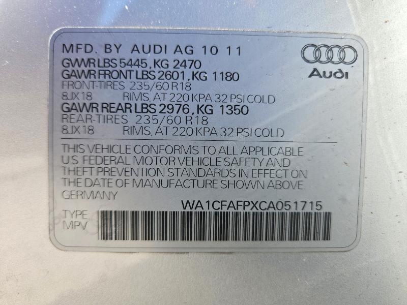 Auction sale of the 2012 Audi Q5, vin: WA1CFAFPXCA051715, lot number: 69443636