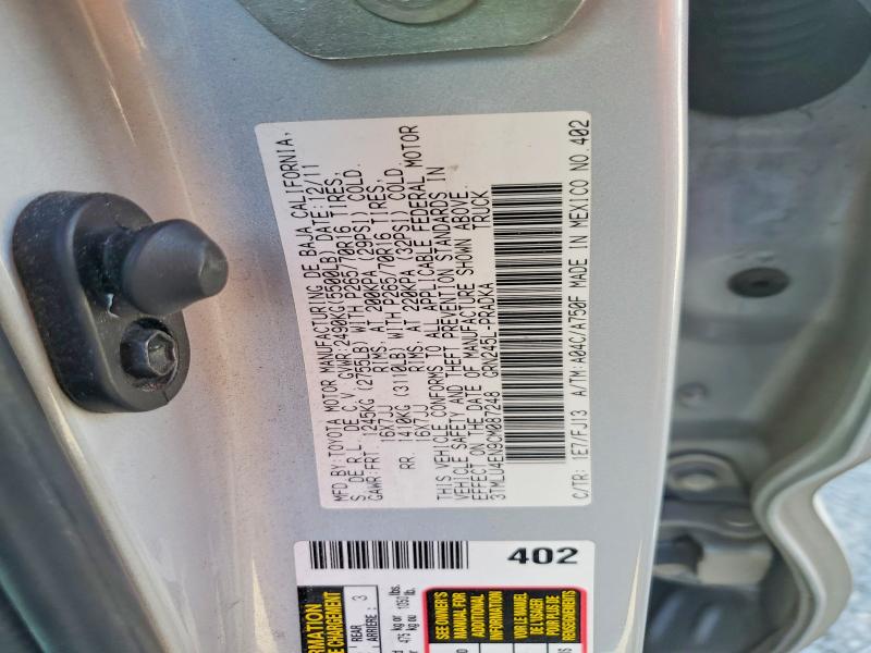 Продажа на аукционе авто 2012 Toyota Tacoma, vin: 3TMLU4EN9CM087248, номер лота: 70516386
