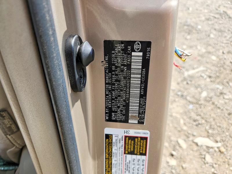 Aukcja sprzedaży 2009 Toyota Camry, vin: 4T1BB46K49U075322, numer aukcji: 68193766