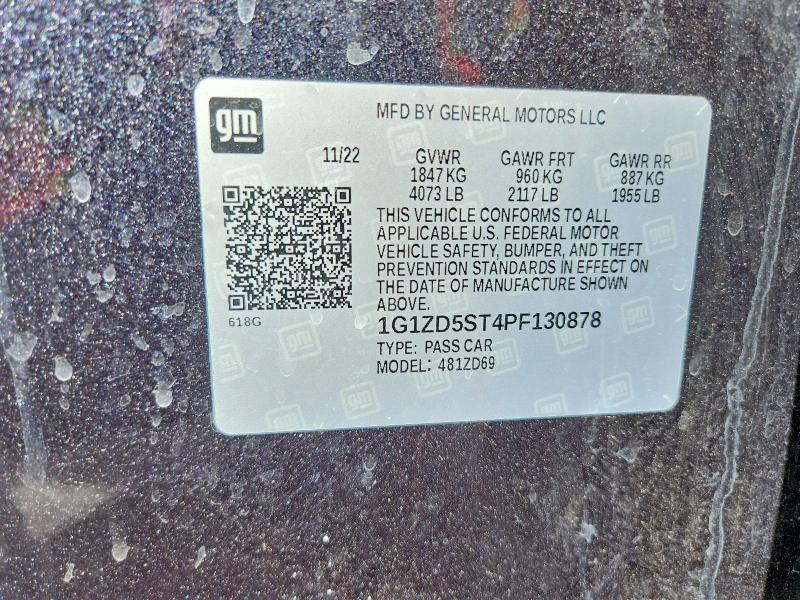 Продаж на аукціоні авто 2023 Chevrolet Malibu, vin: 1G1ZD5ST4PF130878, номер лоту: 69638086