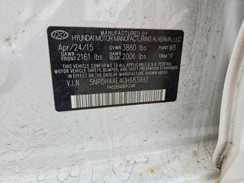 Aukcja sprzedaży 2016 Hyundai Elantra, vin: 5NPDH4AE4GH683992, numer aukcji: 68779806