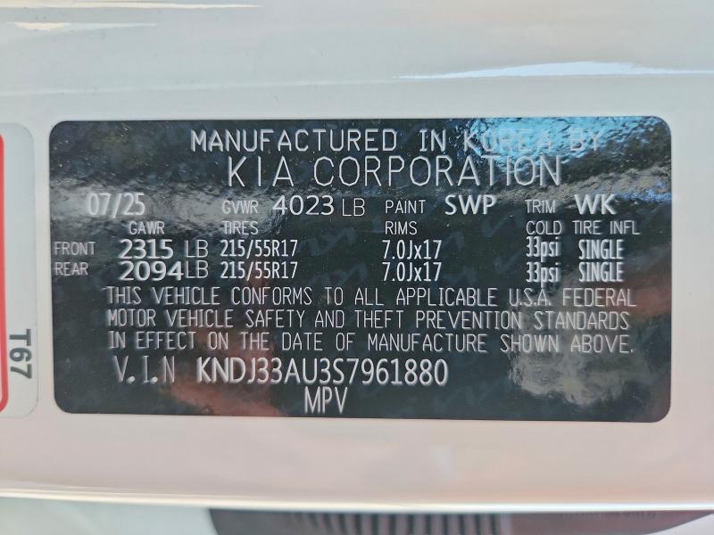 Продажа на аукционе авто 2025 Kia Soul, vin: KNDJ33AU3S7961880, номер лота: 67560376