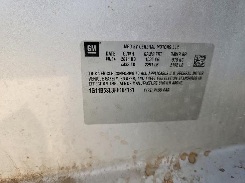 69506456 :رقم المزاد ، 1G11B5SL3FF104161 vin ، 2015 Chevrolet Malibu مزاد بيع