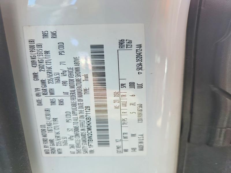 Продажа на аукционе авто 2019 Ford Transit, vin: 1FTBW2CM0KKB71128, номер лота: 68553766
