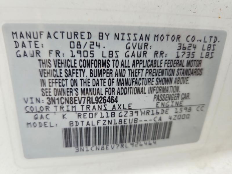 70817666 :رقم المزاد ، 3N1CN8EV7RL926464 vin ، 2024 Nissan Versa مزاد بيع