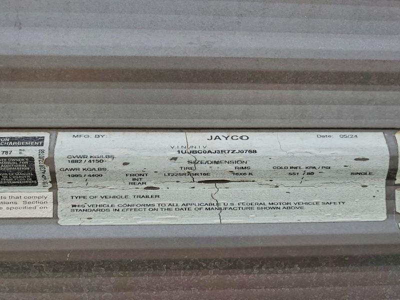 2024 Jayco Jay Flight მანქანა იყიდება აუქციონზე, vin: 1UJBC0AJ3R7ZJ0768, აუქციონის ნომერი: 66697716