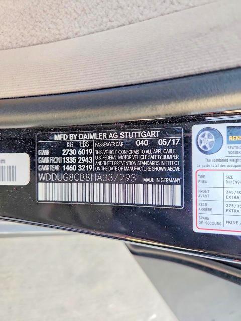 Aukcja sprzedaży 2017 Mercedes-benz S, vin: WDDUG8CB8HA337293, numer aukcji: 67382776