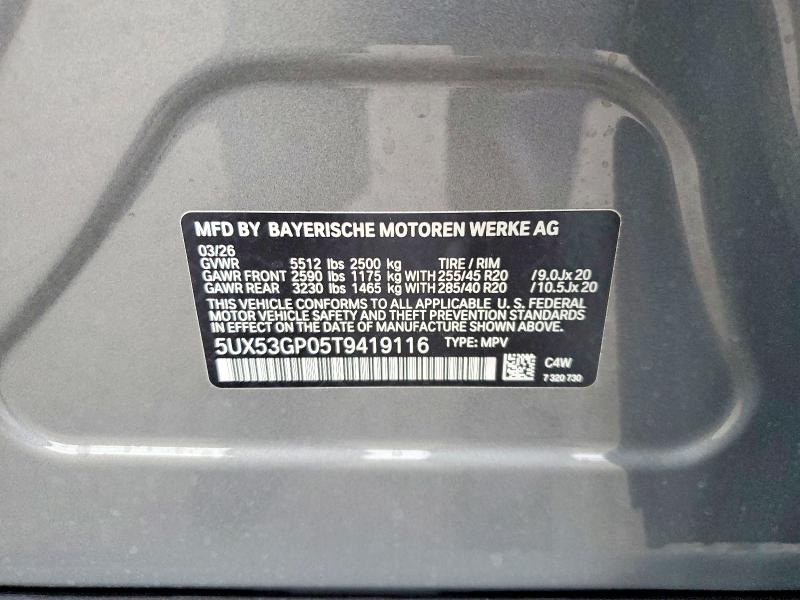 Продажа на аукционе авто 2026 Bmw X3, vin: 5UX53GP05T9419116, номер лота: 70113366