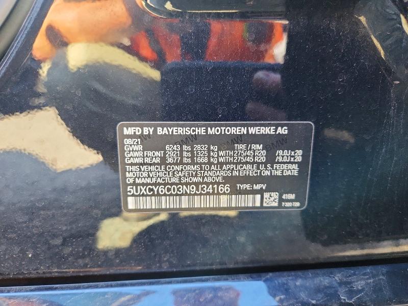Aukcja sprzedaży 2022 Bmw X6, vin: 5UXCY6C03N9J34166, numer aukcji: 69197196