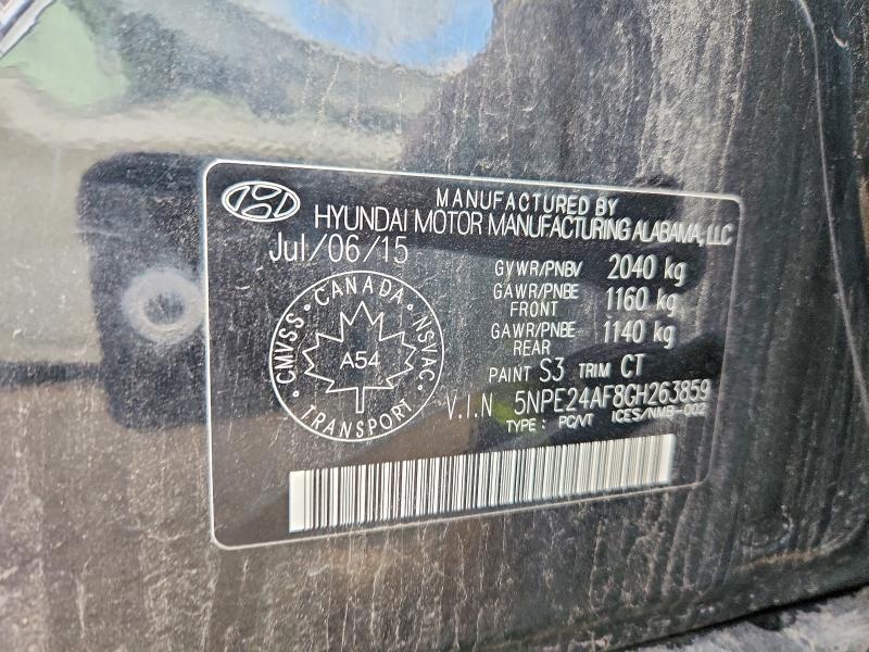 68809256 :رقم المزاد ، 5NPE24AF8GH263859 vin ، 2016 Hyundai Sonata مزاد بيع