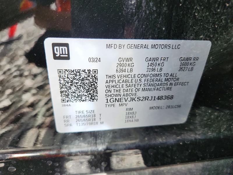 70461176 :رقم المزاد ، 1GNEVJKS2RJ148368 vin ، 2024 Chevrolet Traverse مزاد بيع