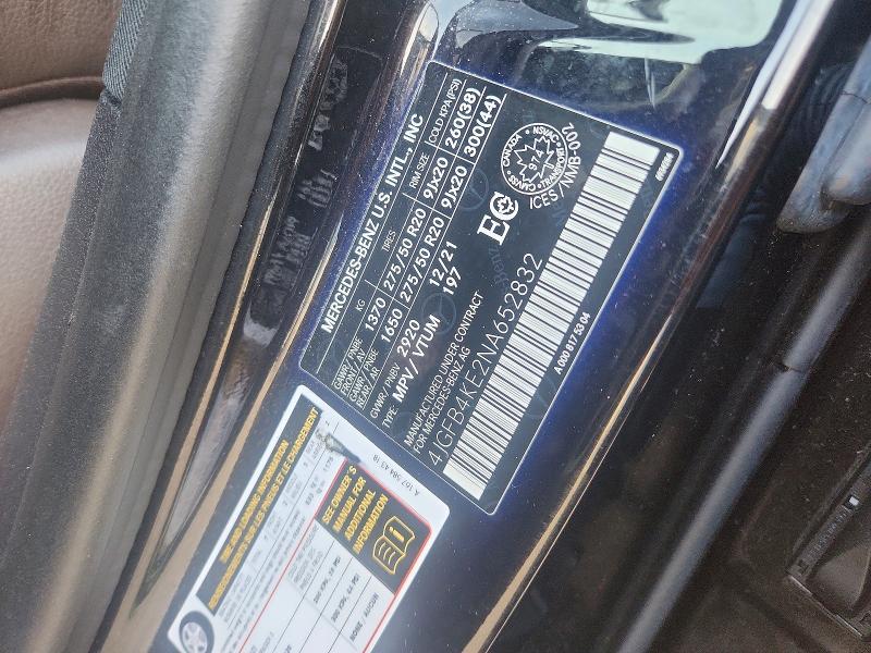 68548106 :رقم المزاد ، 4JGFB4KE2NA652832 vin ، 2022 Mercedes-benz Gle مزاد بيع