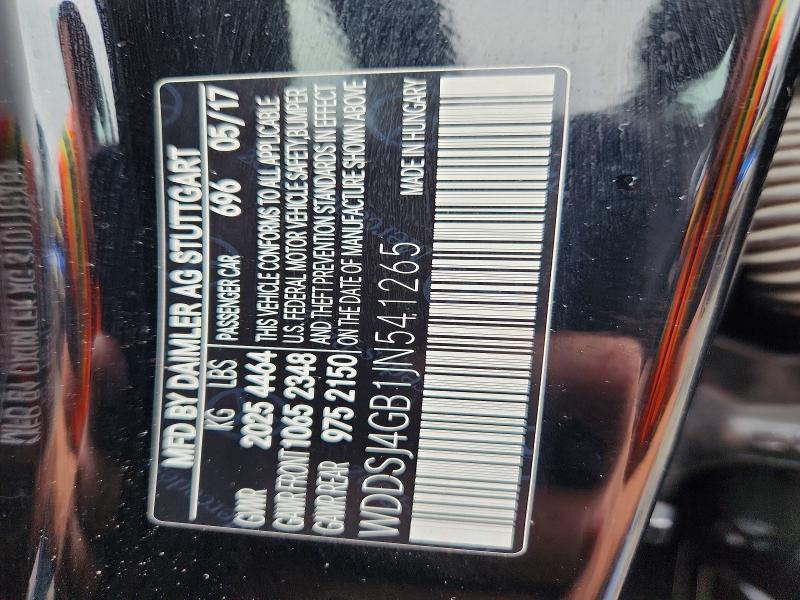 2018 Mercedes-benz Cla მანქანა იყიდება აუქციონზე, vin: WDDSJ4GB1JN541265, აუქციონის ნომერი: 65953746