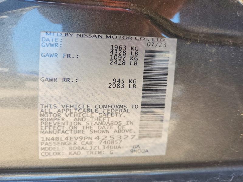 Продажа на аукционе авто 2023 Nissan Altima, vin: 1N4BL4EV9PN425327, номер лота: 67803746