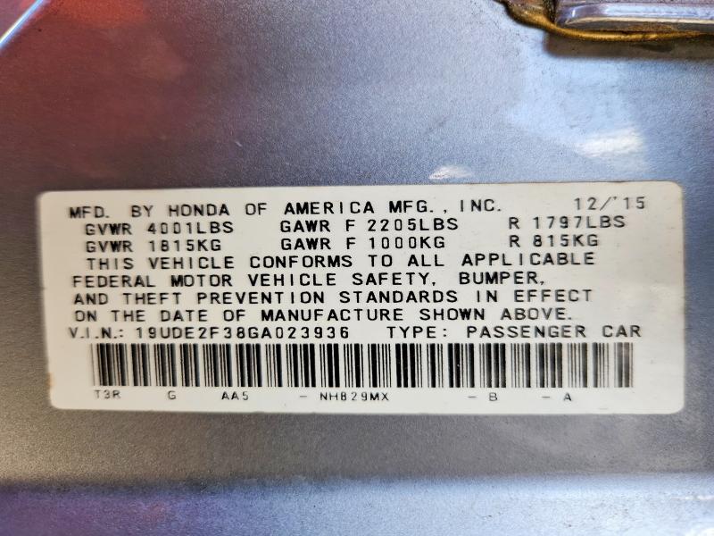 Aukcja sprzedaży 2016 Acura Ilx, vin: 19UDE2F38GA023936, numer aukcji: 68692766