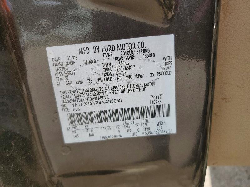 Aukcja sprzedaży 2006 Ford F150, vin: 1FTPX12V36NA95058, numer aukcji: 68367726