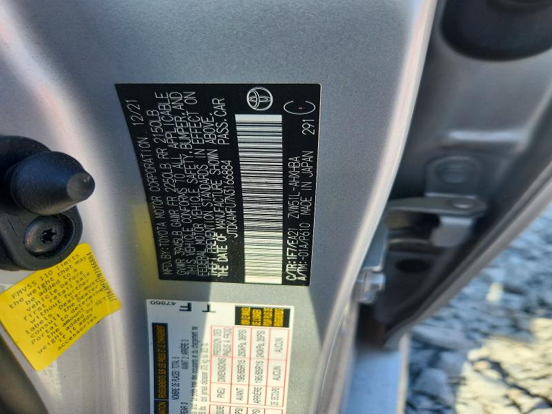 2022 Toyota Prius მანქანა იყიდება აუქციონზე, vin: JTDKAMFU7N3166884, აუქციონის ნომერი: 67620796