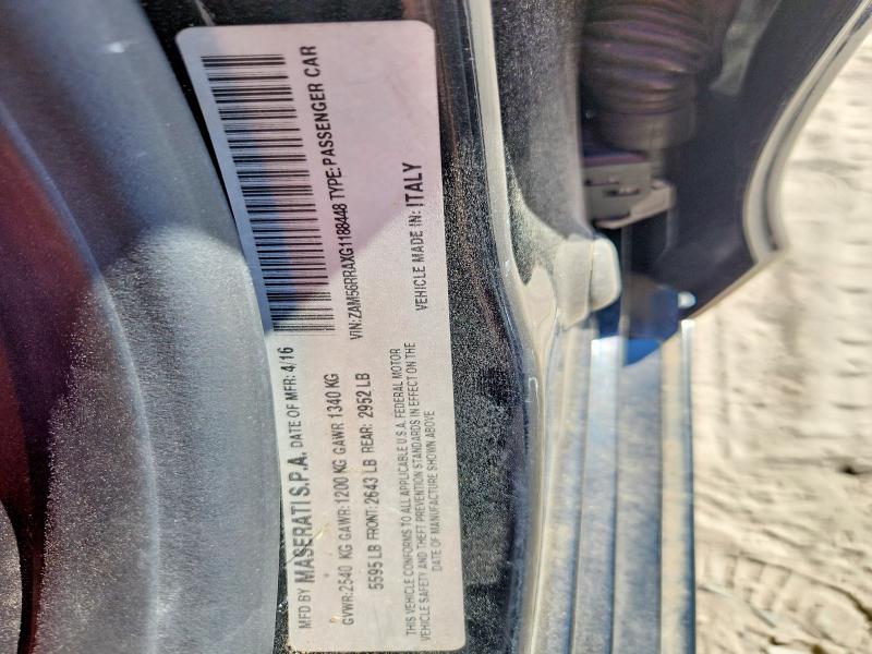 Aukcja sprzedaży 2016 Maserati Quattroporte, vin: ZAM56RRAXG1188448, numer aukcji: 70960516