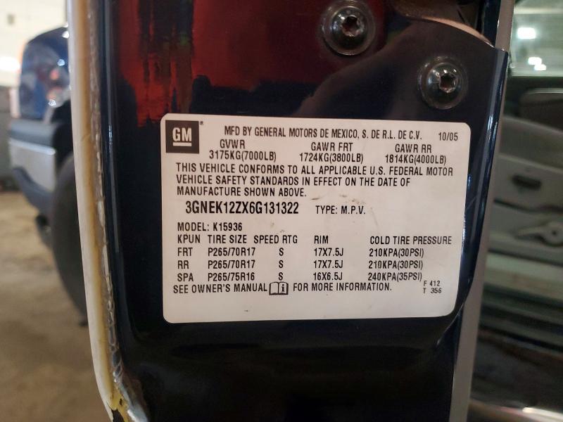 2006 Chevrolet Avalanche მანქანა იყიდება აუქციონზე, vin: 3GNEK12ZX6G131322, აუქციონის ნომერი: 71289196