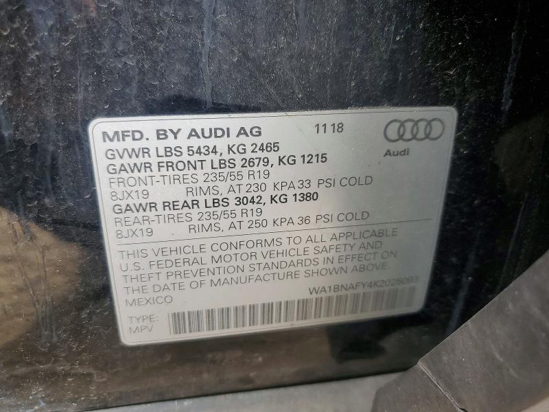 Aukcja sprzedaży 2019 Audi Q5, vin: WA1BNAFY4K2025093, numer aukcji: 67560346