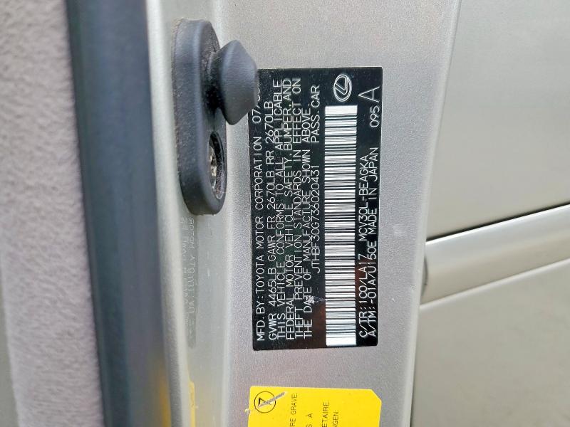 Aukcja sprzedaży 2003 Lexus Es, vin: JTHBF30G736020431, numer aukcji: 68009056