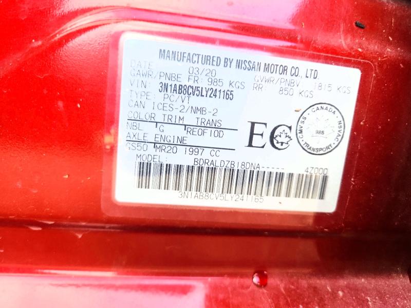 Aukcja sprzedaży 2020 Nissan Sentra, vin: 3N1AB8CV5LY241165, numer aukcji: 70496736