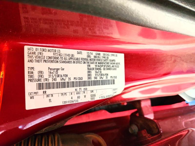 2014 Ford Focus მანქანა იყიდება აუქციონზე, vin: 1FADP3F29EL461622, აუქციონის ნომერი: 67720116