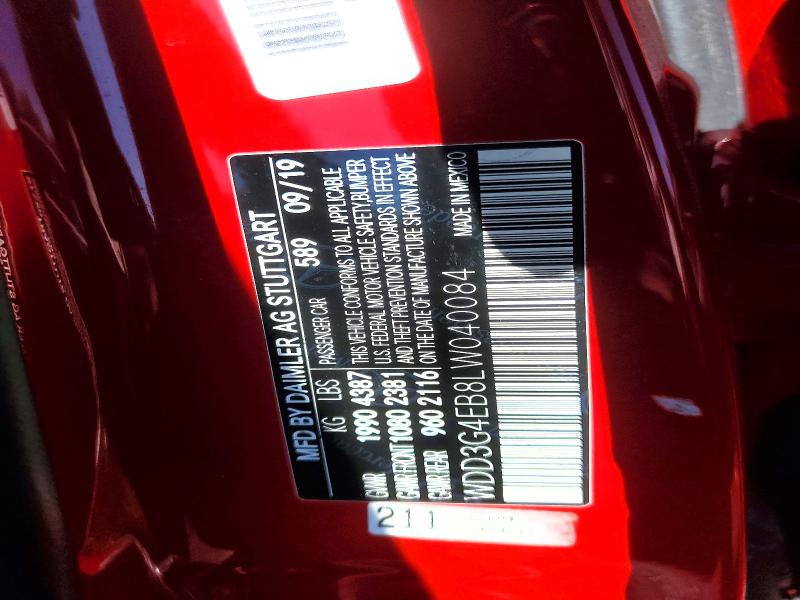 68969516 :رقم المزاد ، WDD3G4EB8LW040084 vin ، 2020 Mercedes-benz A مزاد بيع